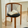 Dreamhause High Quality Solid Wood Chair Balcony Hotel Restaurant Dining Chair Simple Retro Wooden Armchair Design Dining Chair