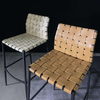 Hot Sale Modern Nordic Style Home Living Room Saddle Leather Bar Chair High Quality Customized Manufacture Bar Stool