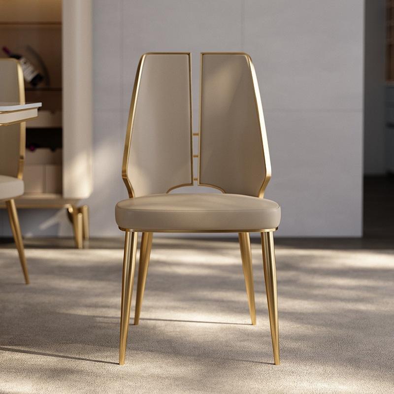 New Design Modern Ergonomic Leather Luxury Living Room Hotel Restaurant Home Furniture Metal Stainless Steel Dining Chair