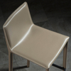 Italian minimalist saddle leather bar stool modern minimalist home high stool backrest bar creative light luxury bar stool