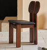Leisure Restaurant Chair Creative Design Wooden Frame Leather Chair Retro Design Comfort Dining Chair For Bistro Cafe Hotel