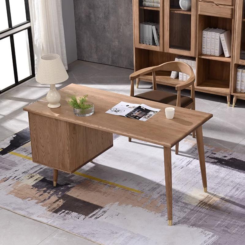 Full Solid Wood Desk Nordic Simple Combination Computer Desk Rubber Wood Timber Desk Study Furniture Manufacturers Wholesale