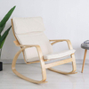 Outdoor Rocking Chair for Outside Patio Porch, Wood rocking chair with cushion for bedroom porch garden