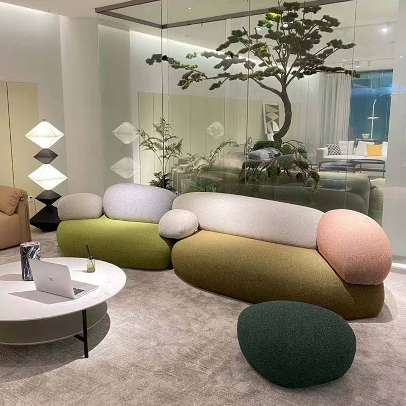 Italian light luxury simple cloth multi-shaped free combination module sofa sectional couch sofa for living room waiting room