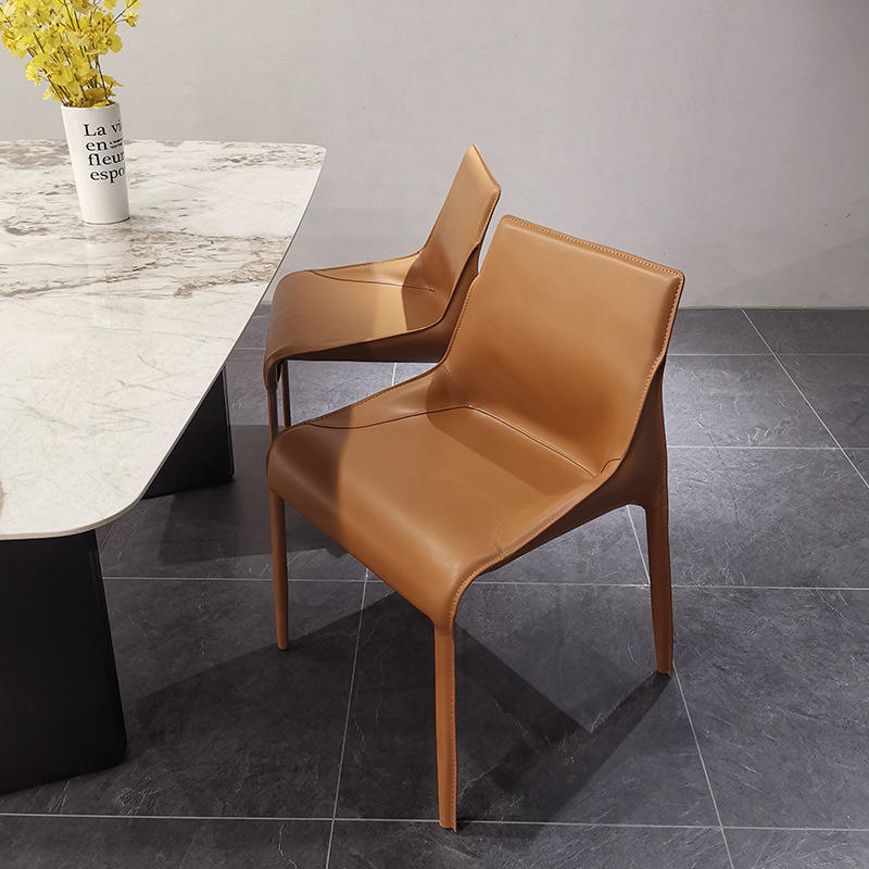 wholesale customize french style luxury upholstered leather dining chair set for restaurant hotel vill