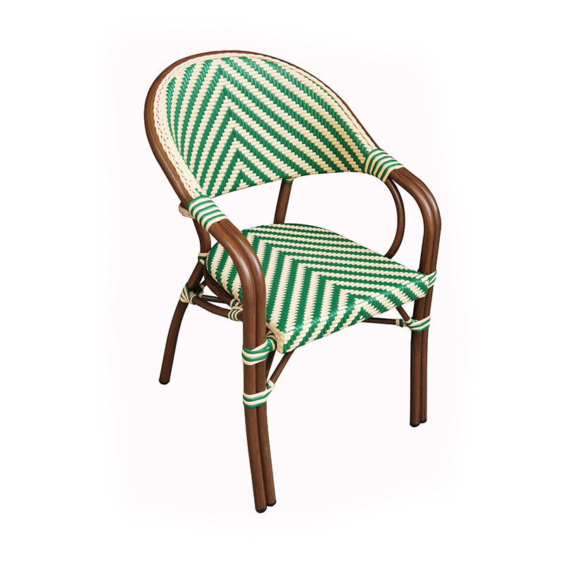 Outdoor rattan Chair Aluminium Alloy structure High Quality Chair Armrest Rattan Seat And Dining Chair