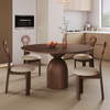Minimalist Solid Wood Dining Round dining table with pedestal leg wood round dining table set 8 seater