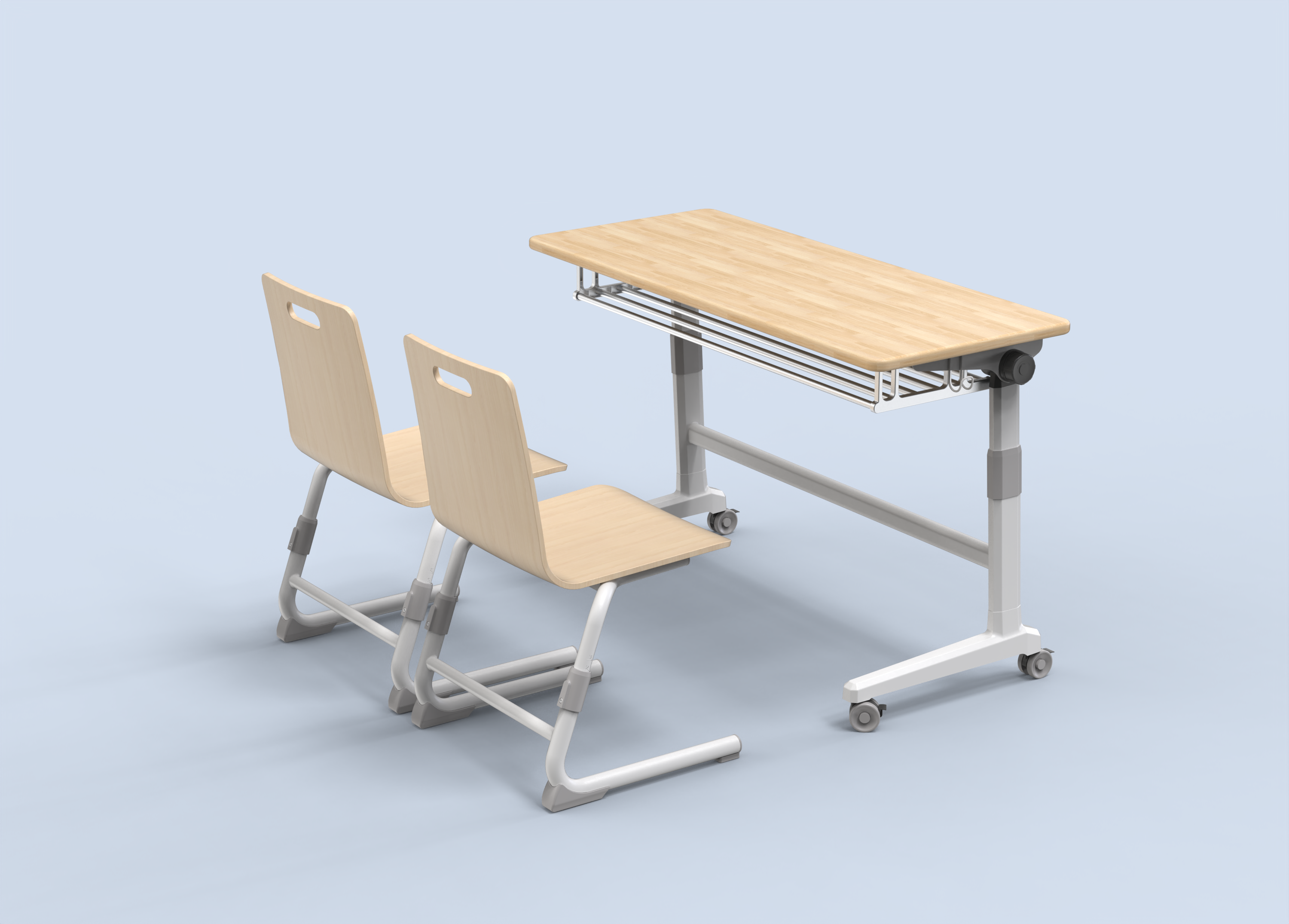 School Furniture Double Seater School desk and chair adjustable height in classroom sets