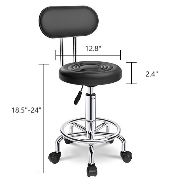 Medical Spa Salon Drafting Rolling Stool with Back, Bar Drafting Chair , Adjustable, Swivel Chair