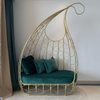 Light Luxury Cloth Fabric Sofa Living Room Balcony Commercial Furniture Iron Leisure Sofa
