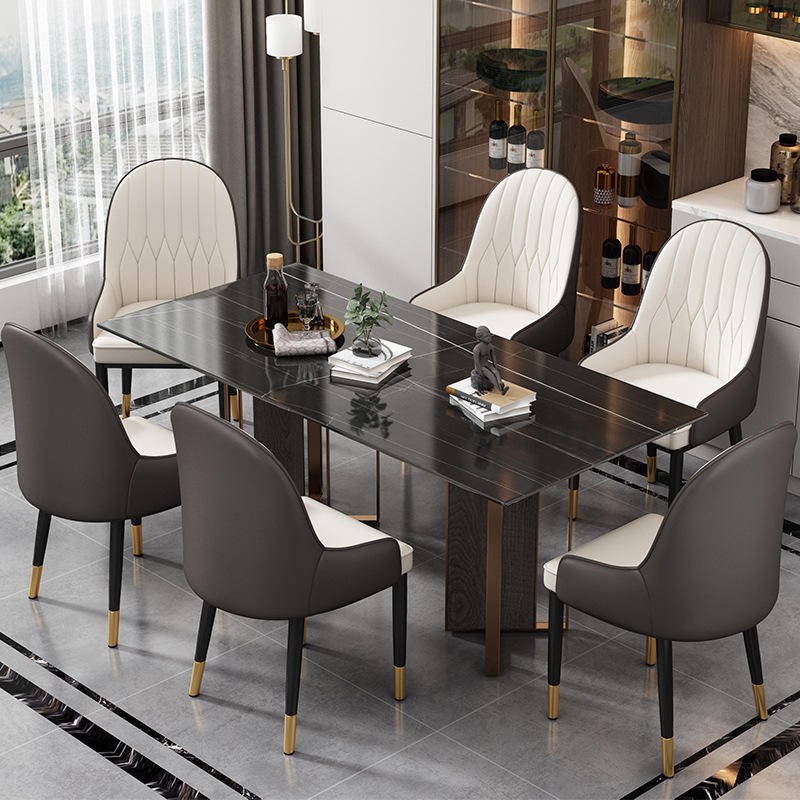 Leather Metal Foot Bar Chair Stool Commercial Furniture sillas Dining Room Chair Modern Simple Light Luxury Bar Chair