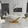 Wholesale Fashion Creative Wire Leg Dining Table Dining Room Furniture Marble Slate Rock Tabletop Dinner Table mesas