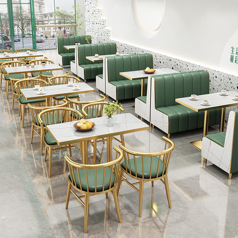 Wholesale Fashion Creative Wire Leg commercial furniture Dining Room Furniture Marble Slate Rock Tabletop Dinner Table mesas