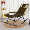 Outdoor Rocking Chair for Outside Patio Porch, Metal Frame, Black All Weather Wicker