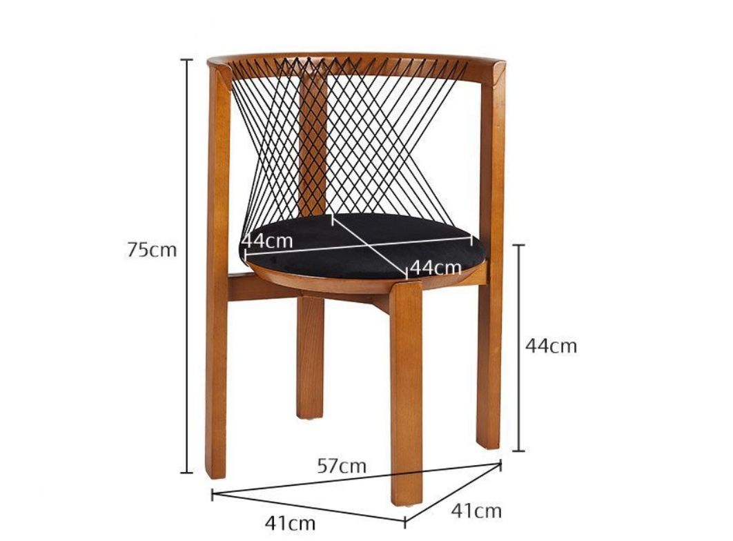 Dreamhause High Quality Solid Wood Chair Balcony Hotel Restaurant Dining Chair Simple Retro Wooden Armchair Design Dining Chair