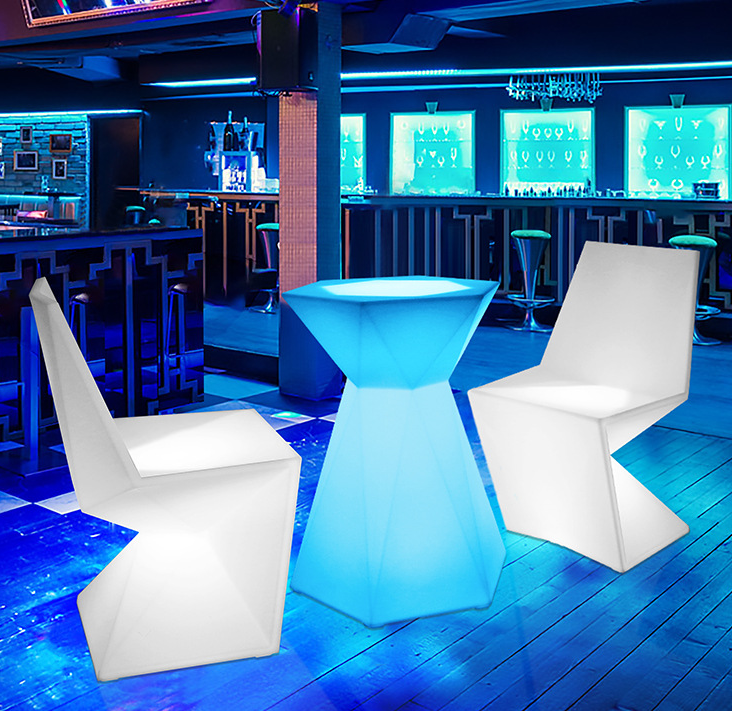 LED portable bar table and chair led Bright led funiture 16 color changing bar counter for nightclub event Wedding party