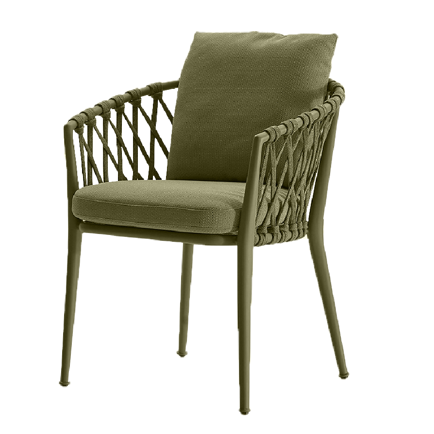 Outdoor Chair Aluminium alloy structure rope Chair with cushion for garden and porch