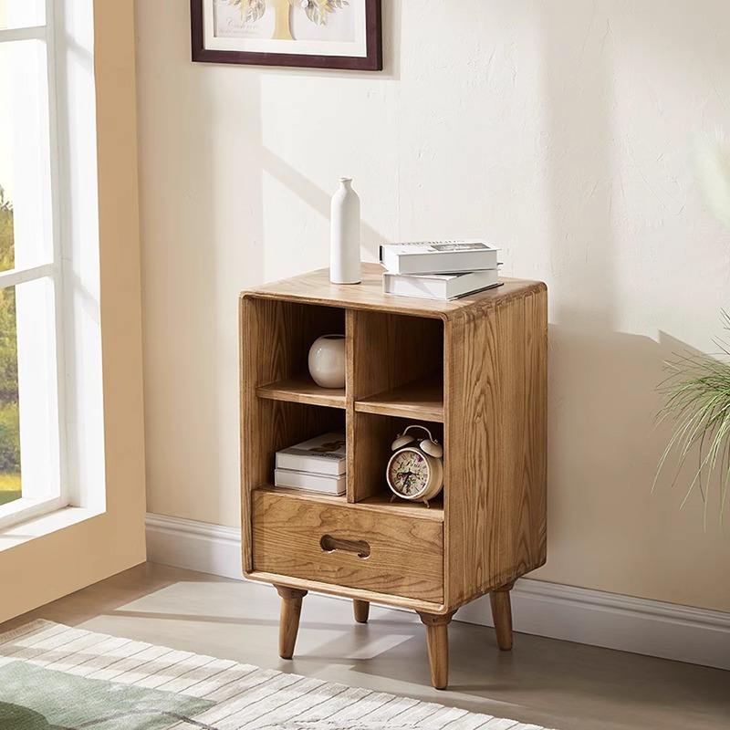 Wholesale Nordic Design Wooden Board Chest Drawer Tallboy Real Rattan Console Table Wooden Cabinets Ash Wood Rattan Side Cabinet