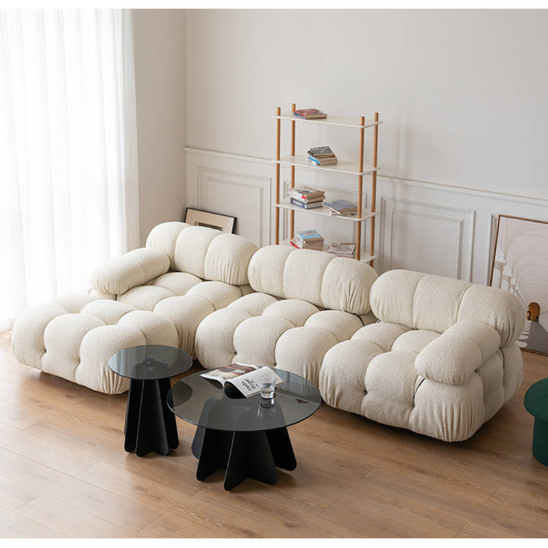 New Arrival Cream Clouds Sofa Simple Modern Lounge Furniture Fabric Sofa Bedroom Living Room Couch