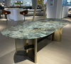 Wholesale Fashion Creative STAINLESS STEEL Leg Dining Table Dining Room Furniture Marble Tabletop Dinner Table mesasJade stone