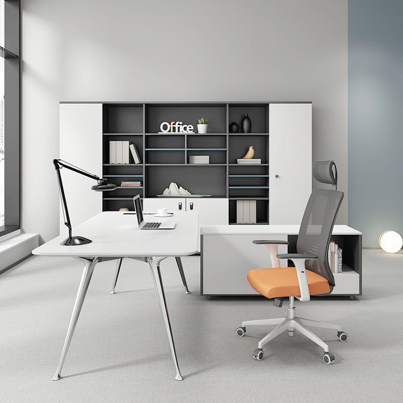 T Hot Sale Luxury Office Table Steel Leg Computer Table Office Furniture Modern Wooden Office Desk