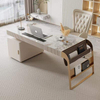 french designer elegent style modern stainless steel gold luxury home furniture desk office table slate limestone desktop steel