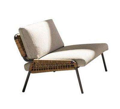 Modern Outdoor Rattan Sofa Garden Waterproof Leisure Single PE Rattan Chair Back Support Sofa Chair Sillas