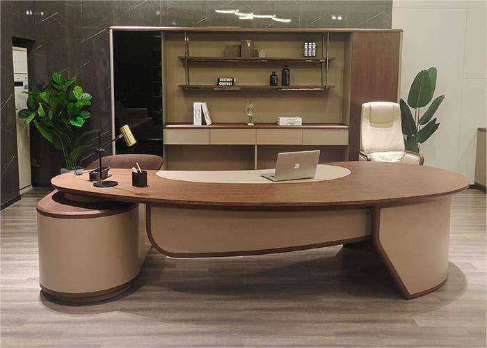 Oak Wood Metal Office Computer Home Desk L Shape Executive Manage Table desk home office desk mesas WITH CABINET