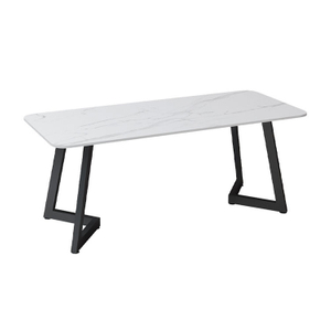 White 12mm Sintered Stone Restaurant Dining Table