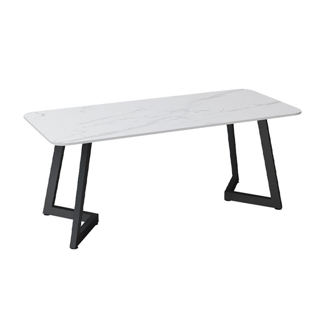 White 12mm Sintered Stone Restaurant Dining Table