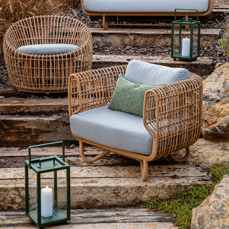 Courtyard Sofa Set Rattan Outdoor Lounge Chair Waterproof Fabric Cover For Sofa Commercial Sofa Furniture