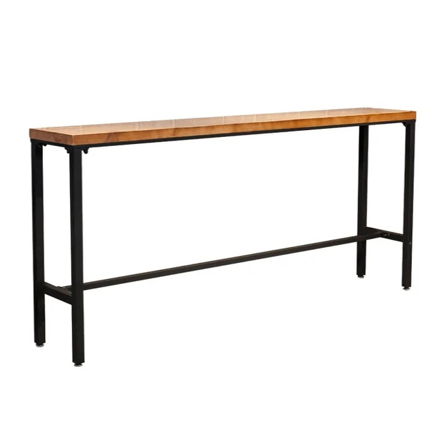 Commercial Retro Counter Balcony High Solid Wood Casual Bar Table