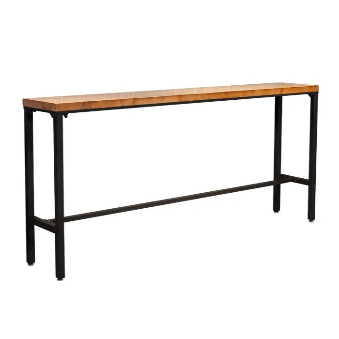 Commercial Retro Counter Balcony High Solid Wood Casual Bar Table