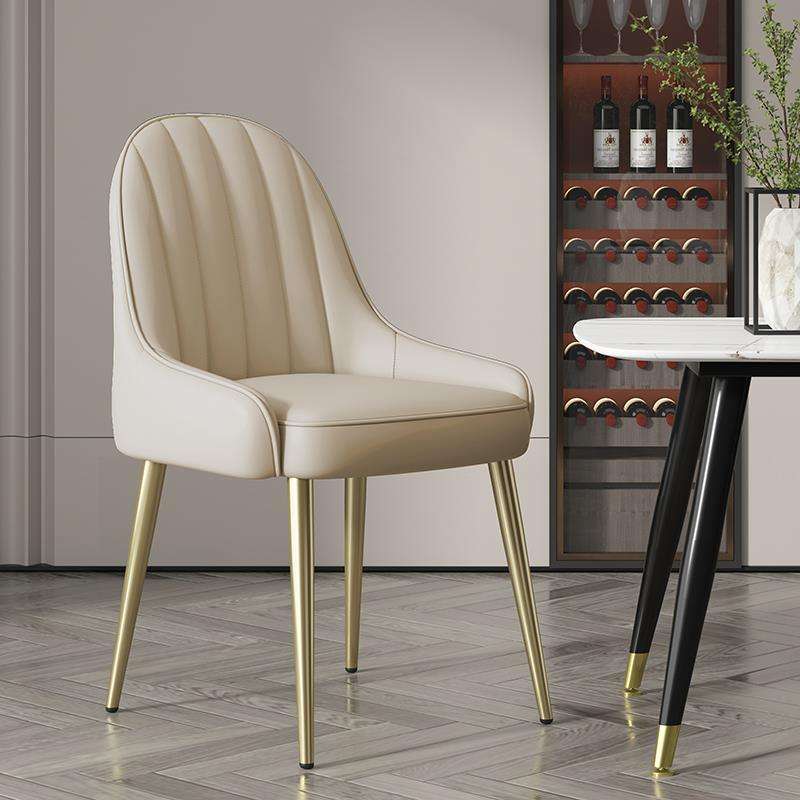 hotel metal frame kitchen chairs metal leg black pu leather padded dining chair for res