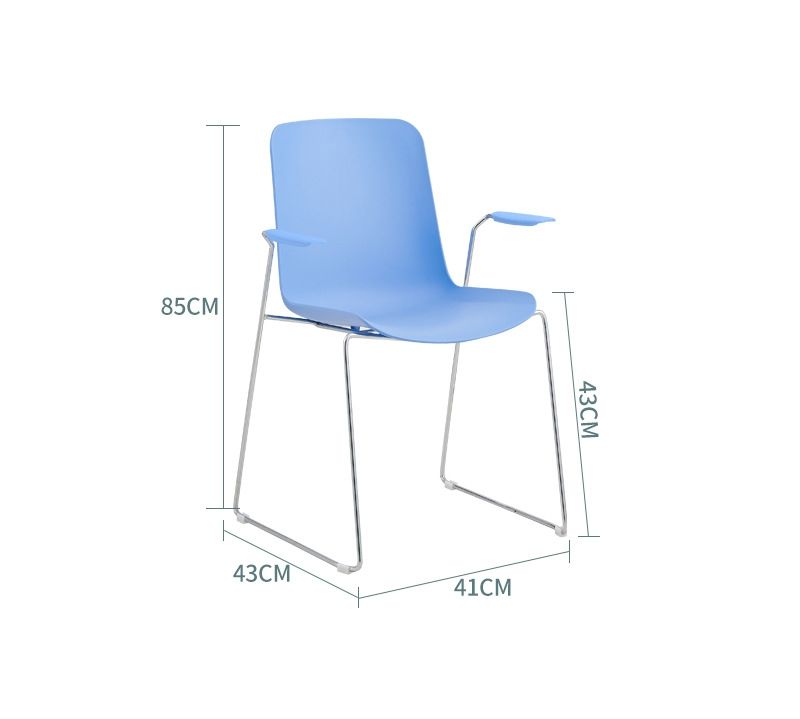 Wholesale Plastic Seat Metal Wooden Frame Training Chair With Armrest Modern Conference Chair Meeting Room Stackable Chair