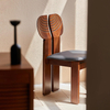 Leisure Restaurant Chair Creative Design Wooden Frame Leather Chair Retro Design Comfort Dining Chair For Bistro Cafe Hotel