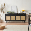 Wholesale Multifunction Modern Rattan Living Room Furniture Wooden Tv Hallway Console Cabinet Table Ash Wood Rattan Side Cabinet
