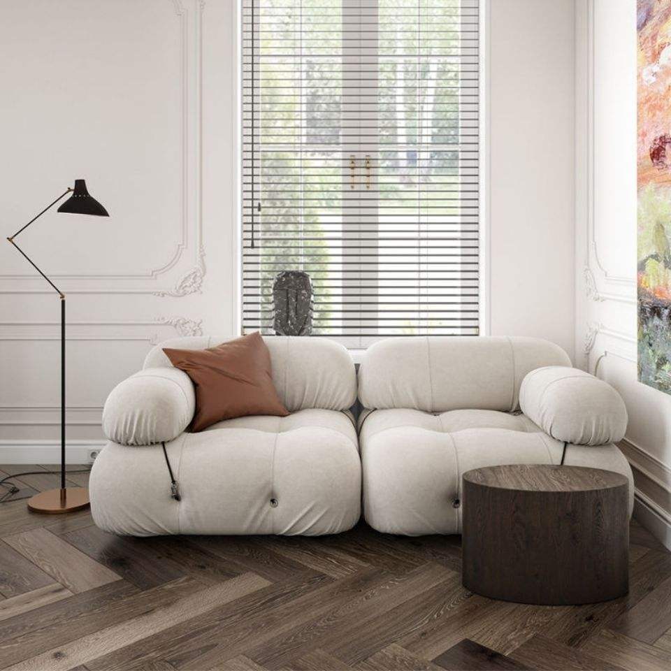 New Arrival Cream Clouds Sofa Simple Modern Lounge Furniture Fabric Sofa Bedroom Living Room Couch