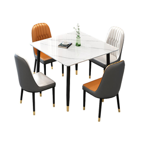 Wholesale Fashion Creative Wire Leg Dining Table Dining Room Furniture Marble Slate Rock Tabletop Dinner Table mesas