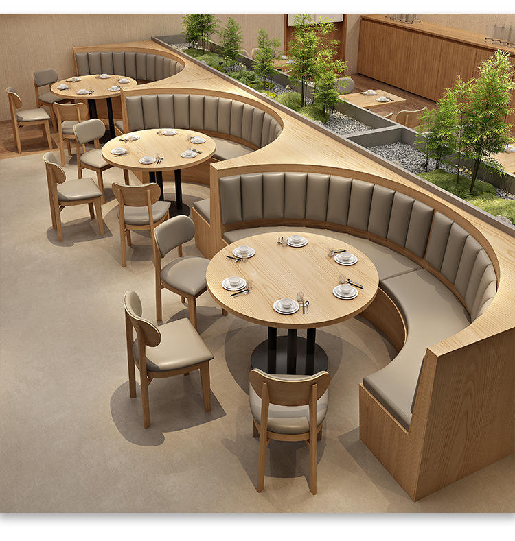 Theme Restaurant Semicircle Booth Sofa Tea Restaurant Table And Chair Combination Commercial Furniture Booths Sofa Sets