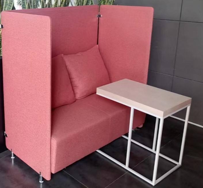 New Trend American Style Waterproof Fabric Cover with Good Quality Sponge Cushion Comfortable Modern Private Office Sofa Booth