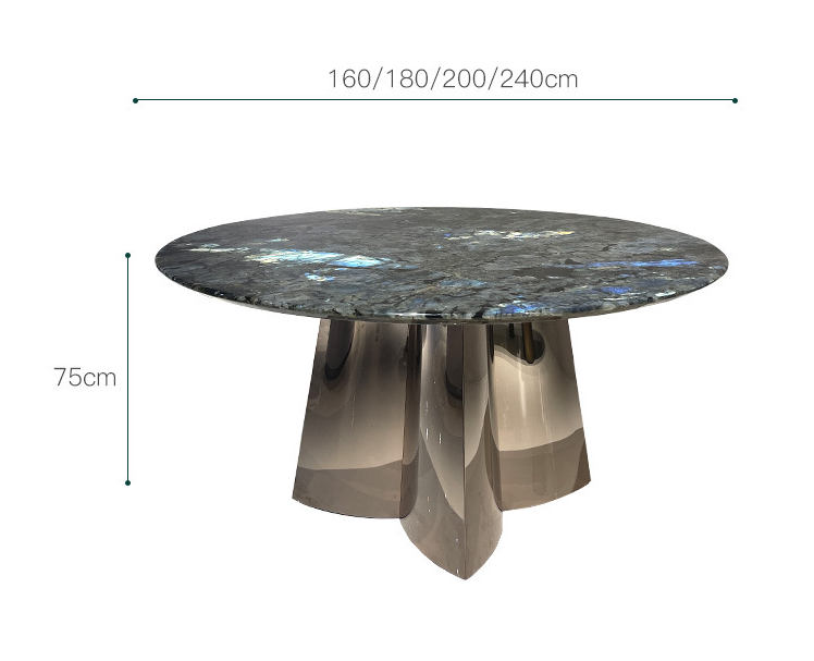 Wholesale Jade Luxury Creative STAINLESS STEEL Leg Dining Table Dining Room Furniture Marble Tabletop Dinner Table mesasJade s