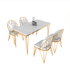 Wire Leg Dining Table Dining Room Furniture Marble Slate Rock Tabletop Dinner Table home office desk commercial furniture mesas