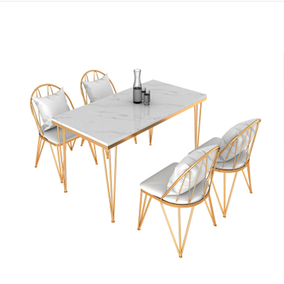 Wire Leg Dining Table Dining Room Furniture Marble Slate Rock Tabletop Dinner Table home office desk commercial furniture mesas