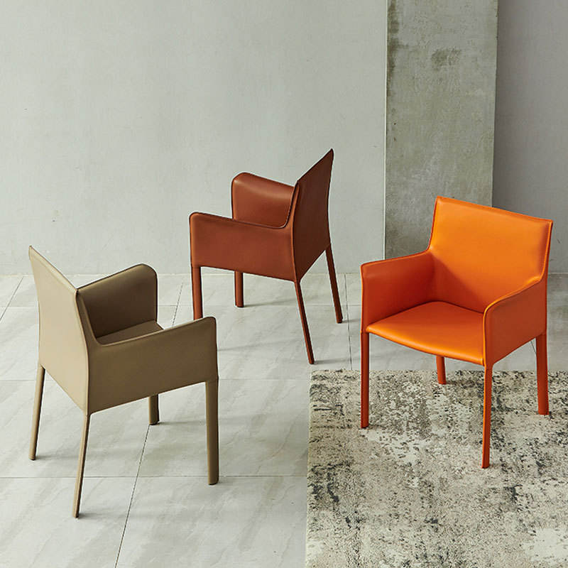 Leather Metal Foot Bar Chair Stool Commercial Furniture sillas Dining Room Chair Modern Simple Light Luxury Bar Chair