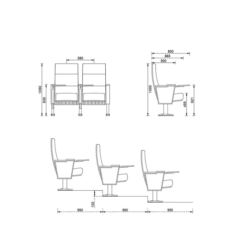 High quality durable comfortable church auditorium cinema chair stackable chair