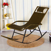 Outdoor Rocking Chair for Outside Patio Porch, Metal Frame, Black All Weather Wicker