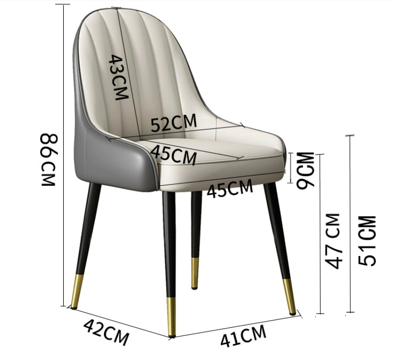 hotel metal frame kitchen chairs metal leg black pu leather padded dining chair for res