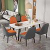 hotel metal frame kitchen chairs metal leg black pu leather padded dining chair for res