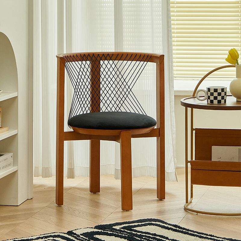 Dreamhause High Quality Solid Wood Chair Balcony Hotel Restaurant Dining Chair Simple Retro Wooden Armchair Design Dining Chair